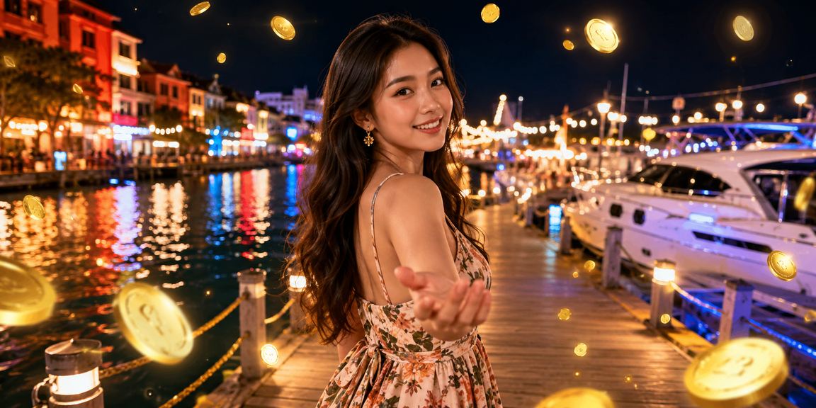 New member registration bonus promotion in the Malay style of Melaka, with a vibrant modern casino atmosphere
